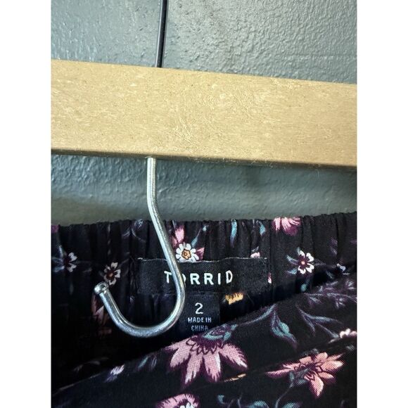 Torrid Womens Multicolor Floral Print Pulllon Skirt Long Flowy Size 2 - Picture 3 of 3